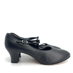 Capezio Jr Footlight T-Strap Black Character Dance Shoe 11 M